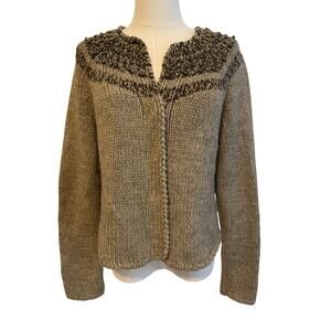 J. Jill‎ Beaded Cardigan Sweater Small Wool Blend Classic Capsule Old Money Lux